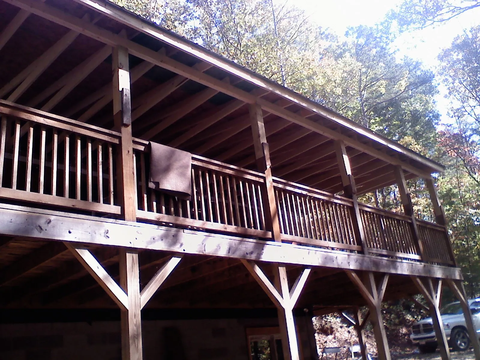 Timber framing under a new elevated porch and deck — Roof Leak Repair in Walthall by Roofing Brothers